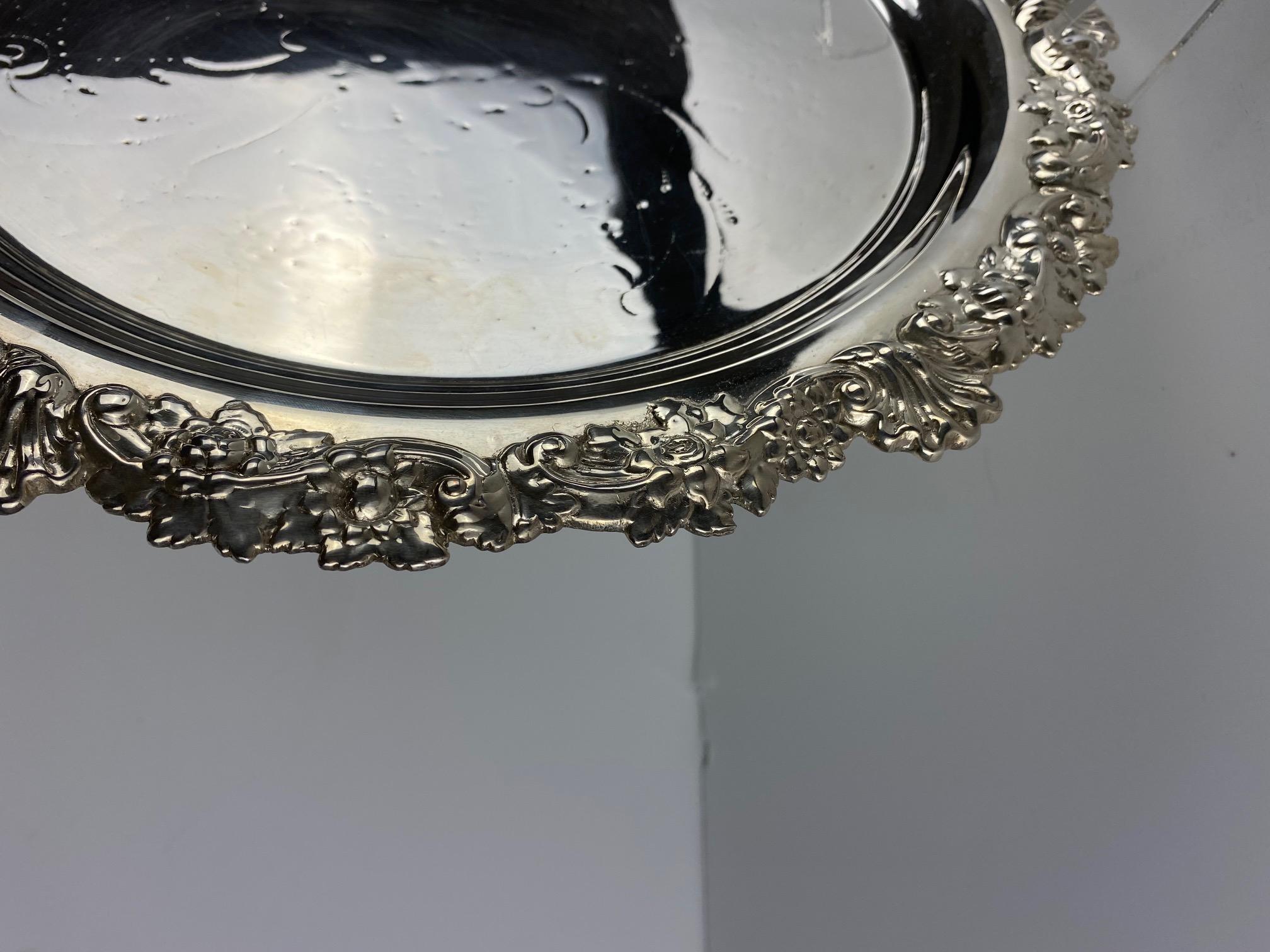 An English large-Size silver plate bowl, circa 1950s.