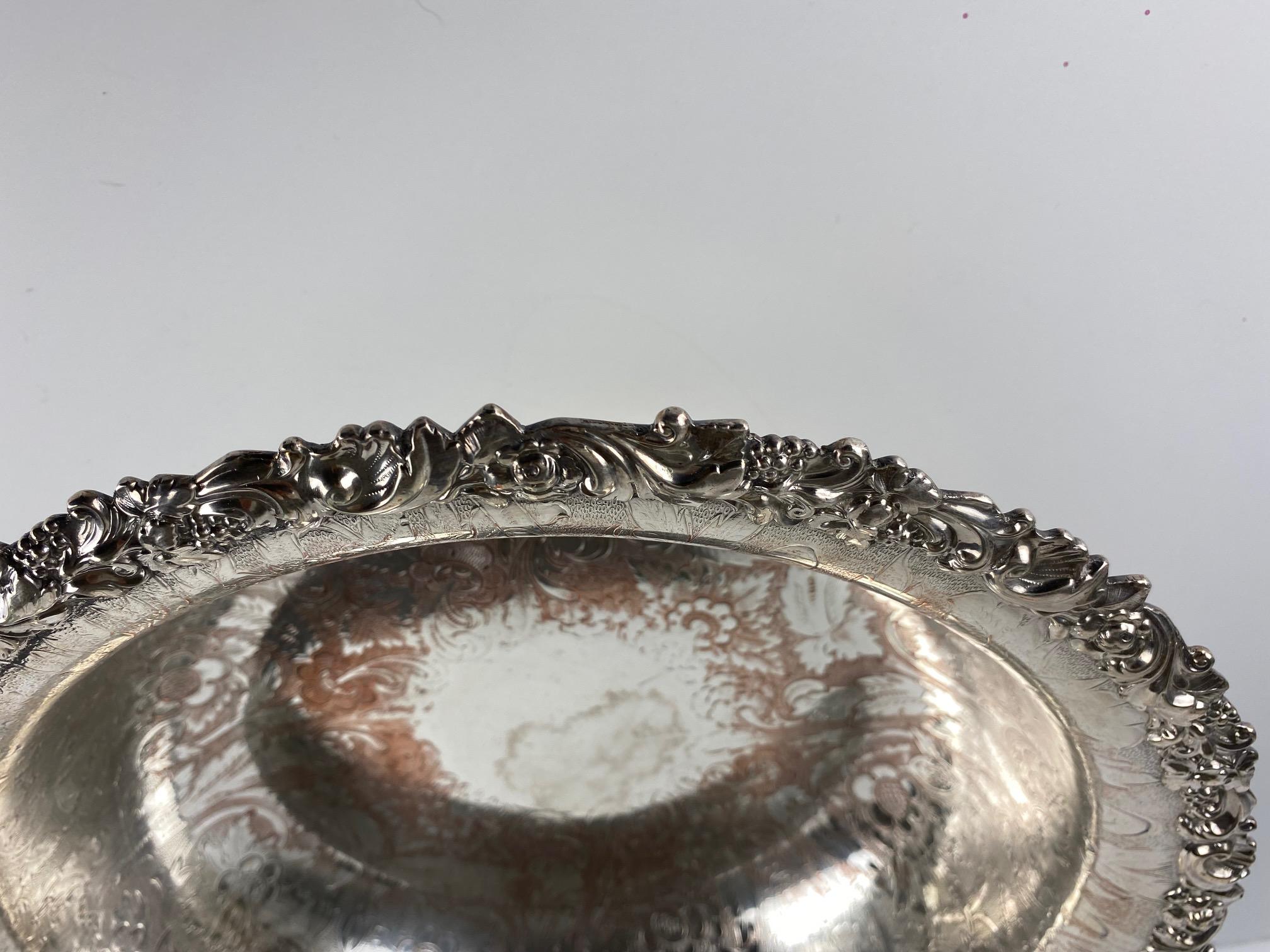English Silver Plate Large Bowl For Sale 1