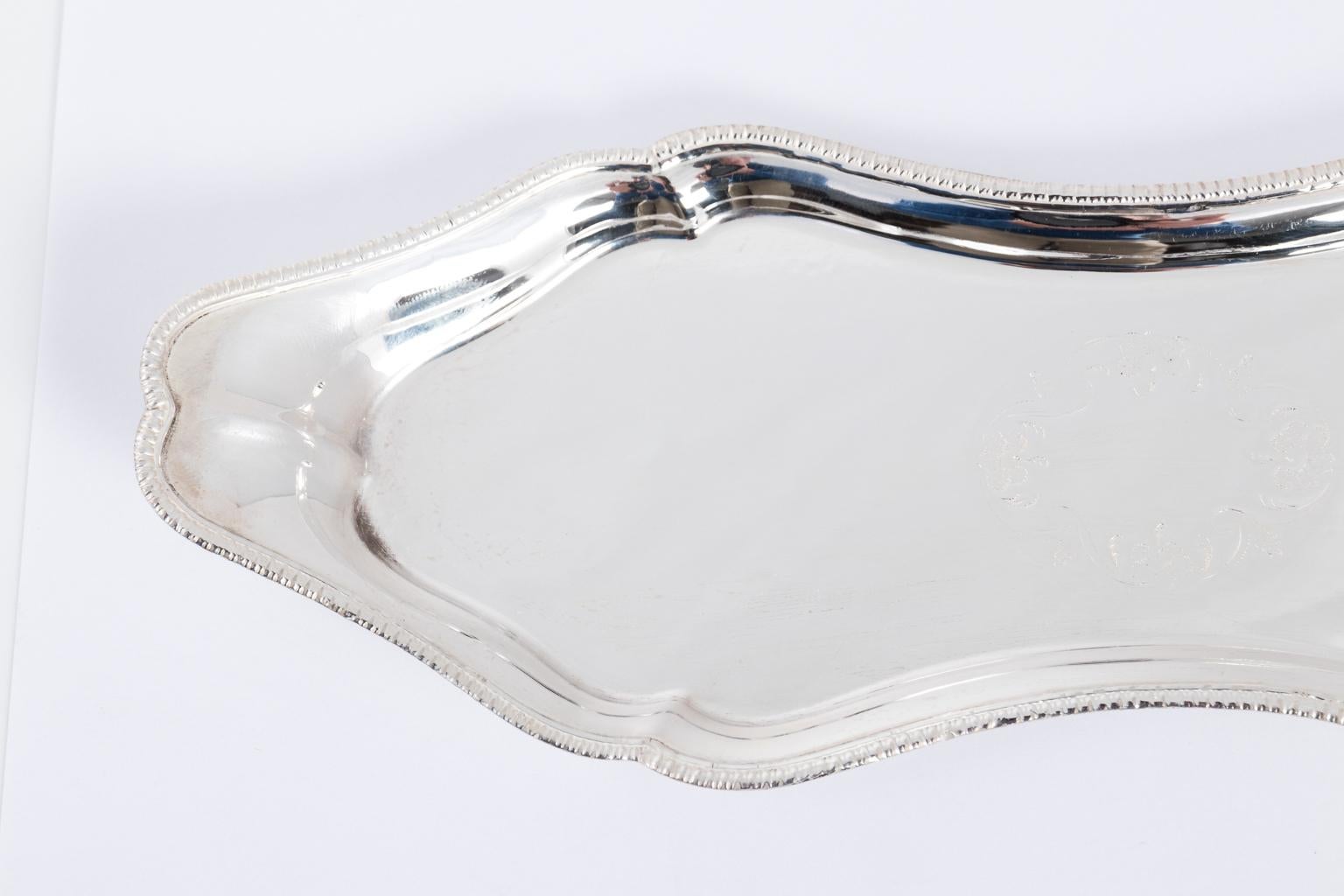 English Silver Plate Pen Tray In Good Condition For Sale In Stamford, CT