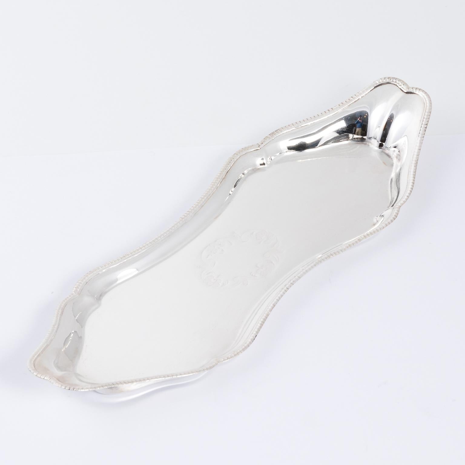 20th Century English Silver Plate Pen Tray For Sale