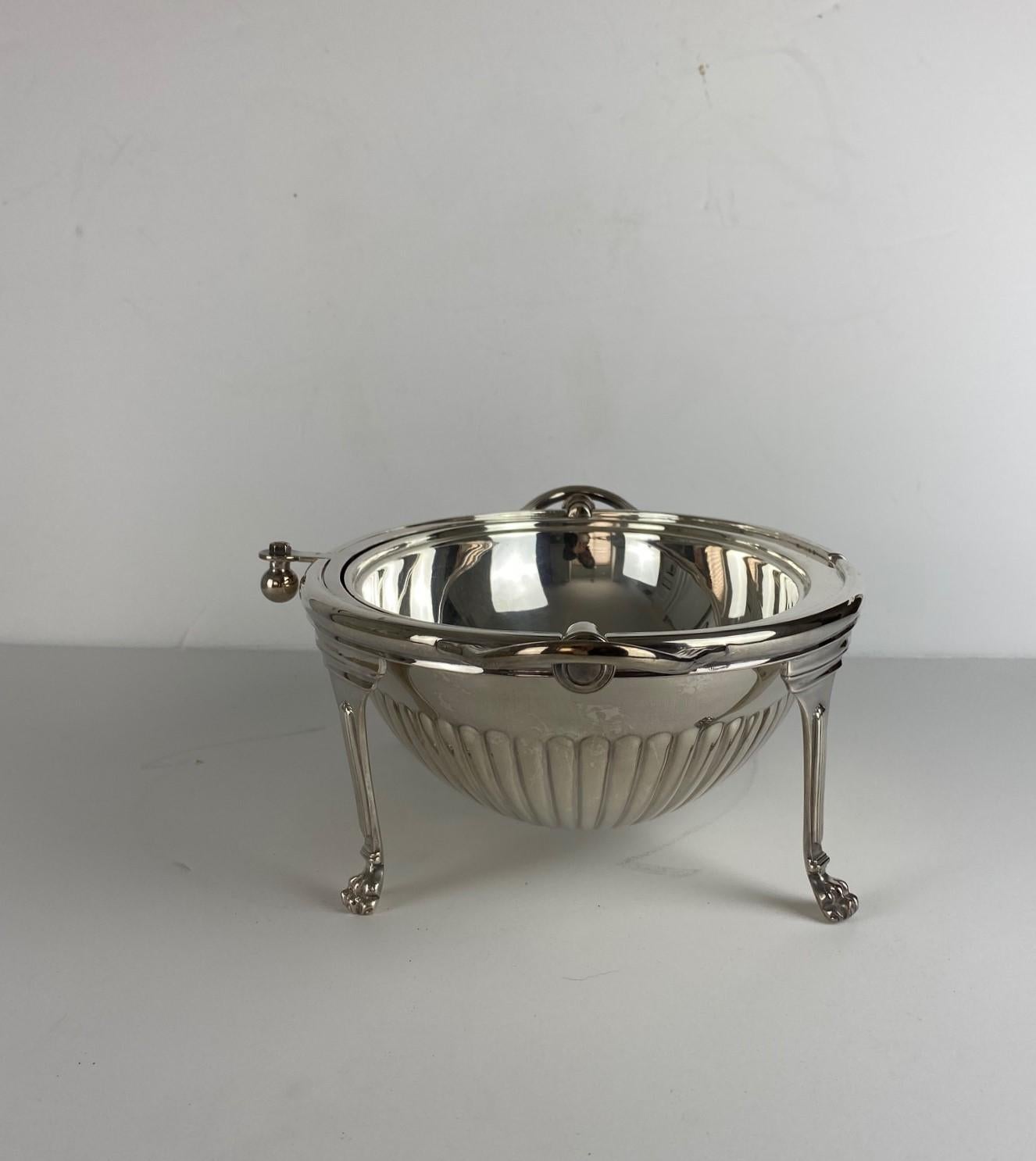 Early 20th Century English Silver Plate Roll-Over Serving Dish For Sale