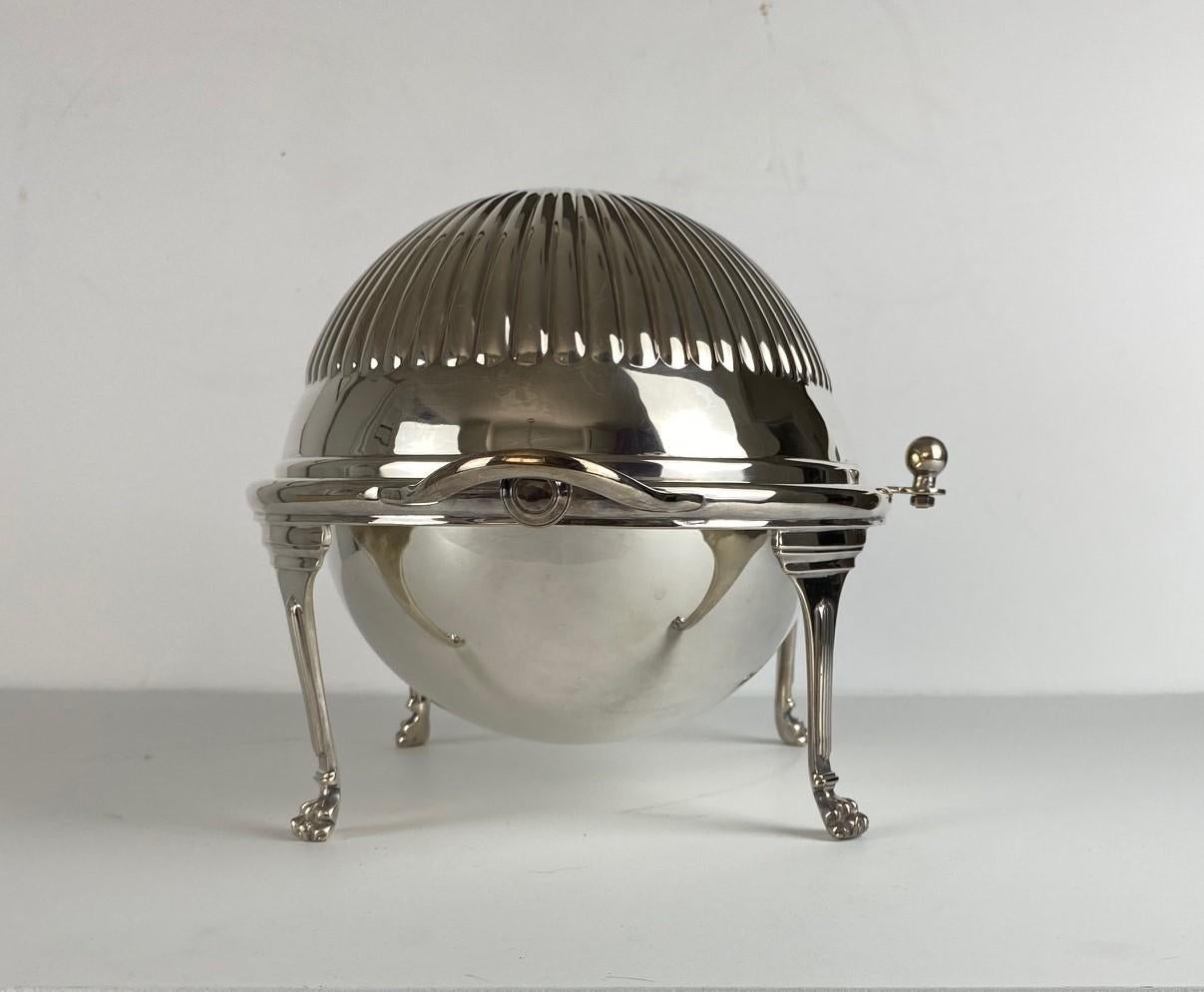 English Silver Plate Roll-Over Serving Dish For Sale 1