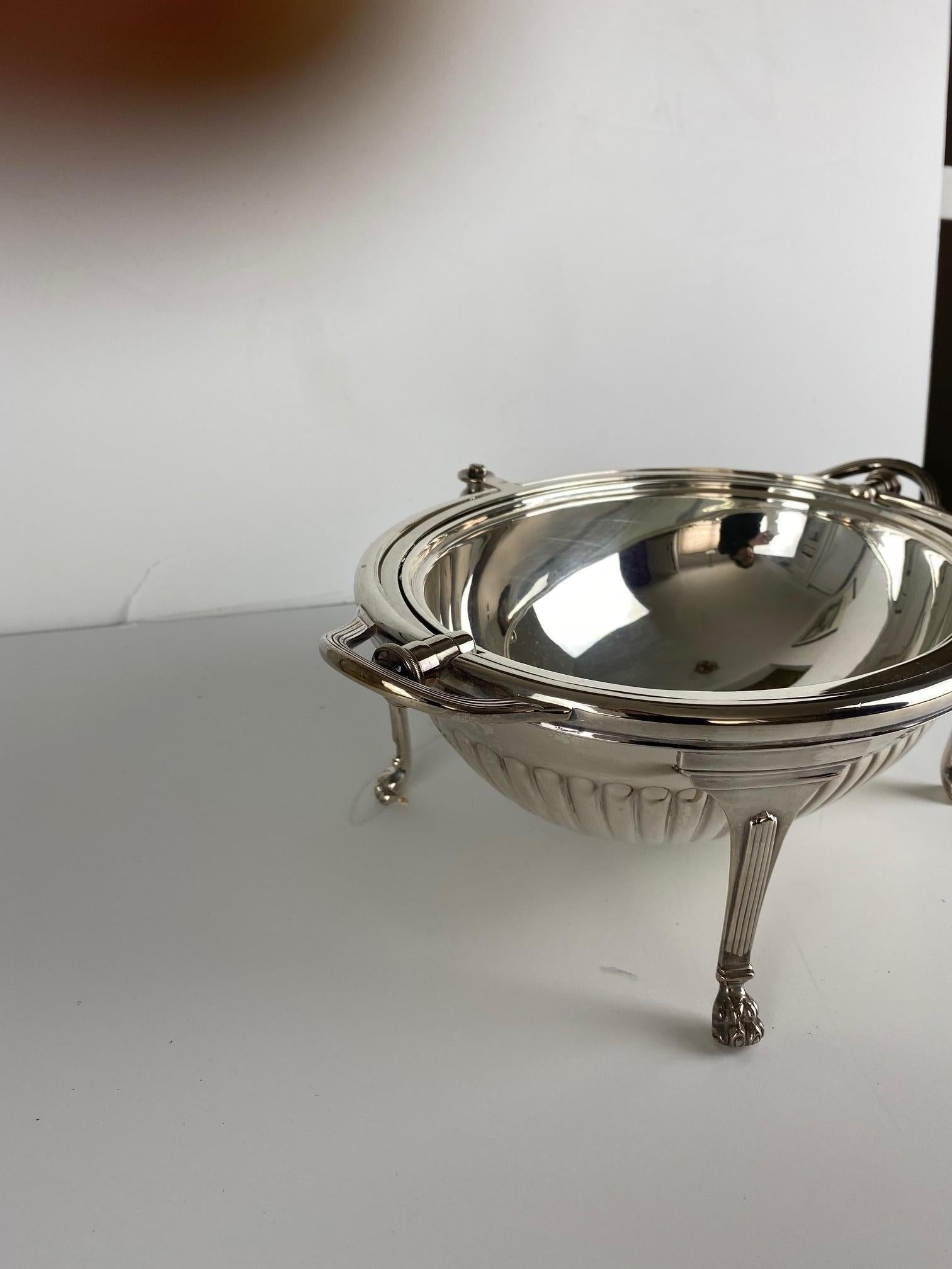 English Silver Plate Roll-Over Serving Dish For Sale 2