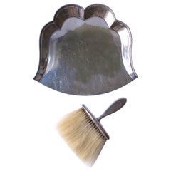 English Silver-Plate Table Crumb Pan & Whisk by Hardy Bros Sidney & Brisbane
