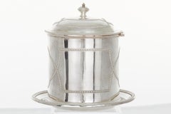 English Silver Plate Tea Caddy / Thin Biscuit