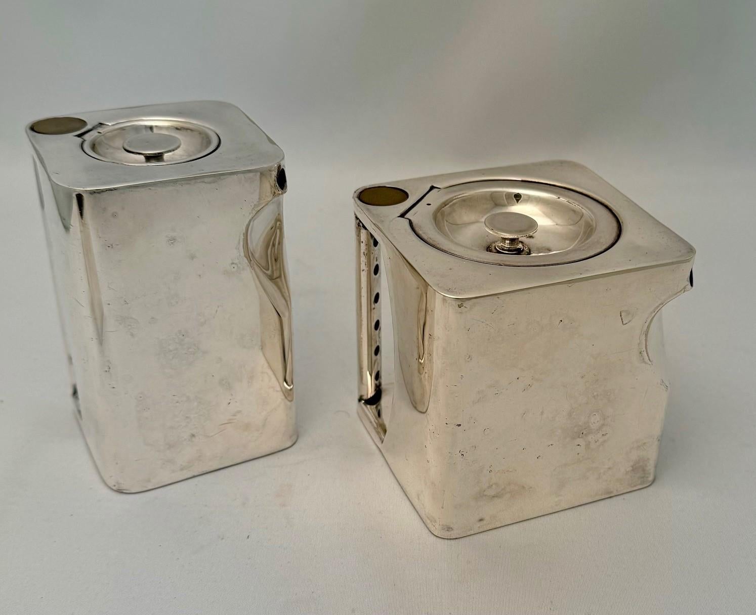 English Silver Plate “The Cube Tea Set” by Robert Johnson 1
