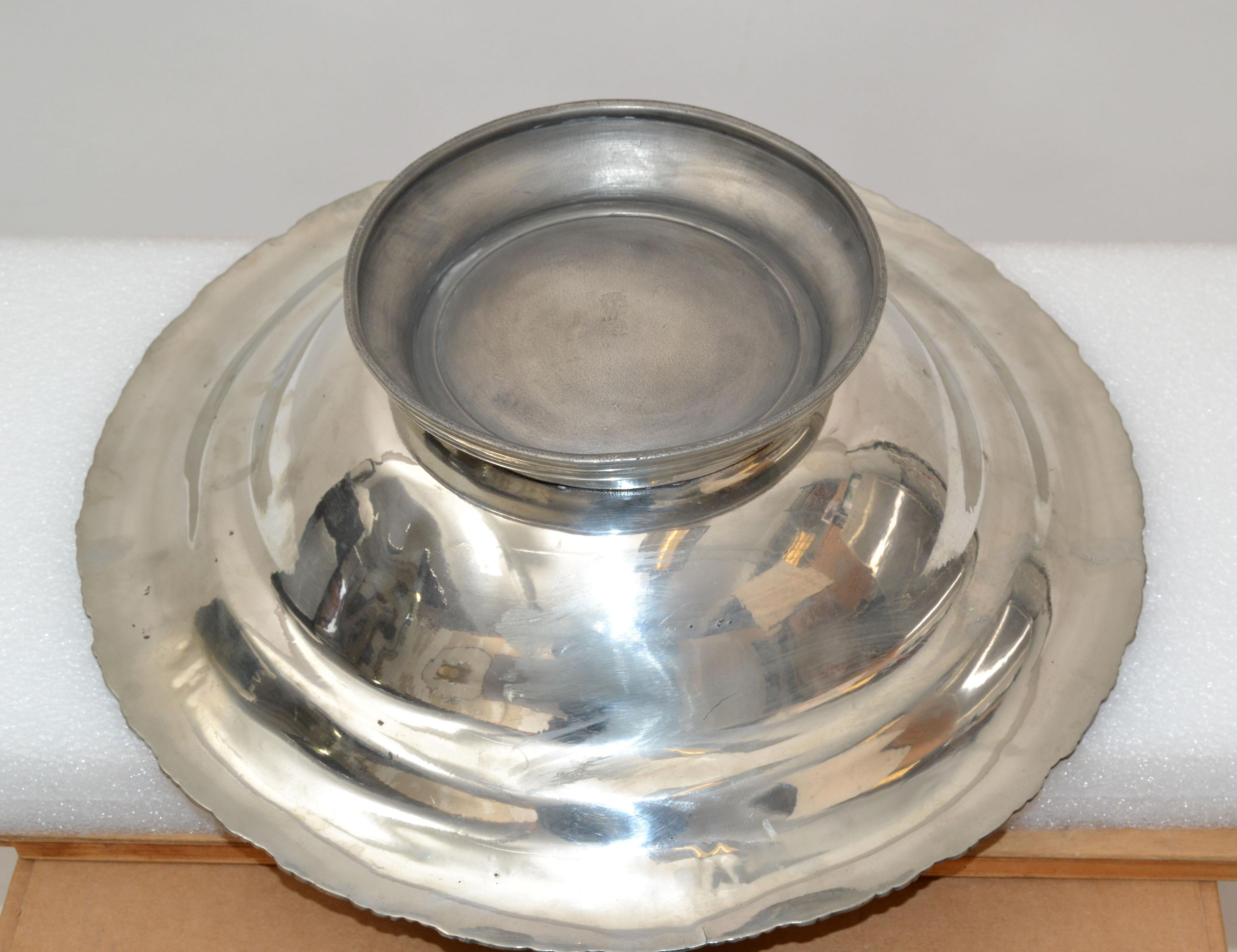 English Silver Plate Trademark Ornate Large Bowl Footed Serving Dish Punch Bowl For Sale 2