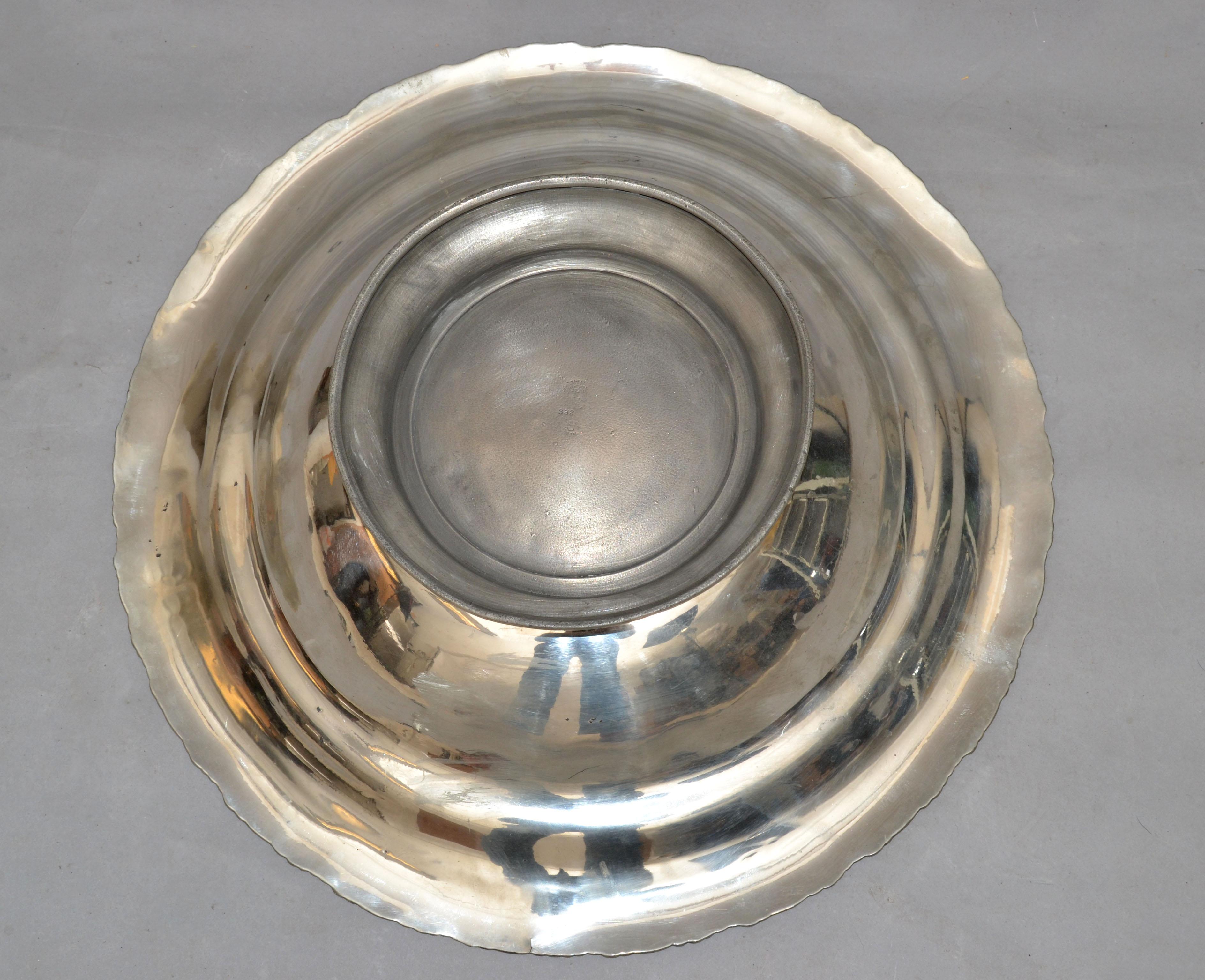 English Silver Plate Trademark Ornate Large Bowl Footed Serving Dish Punch Bowl For Sale 3