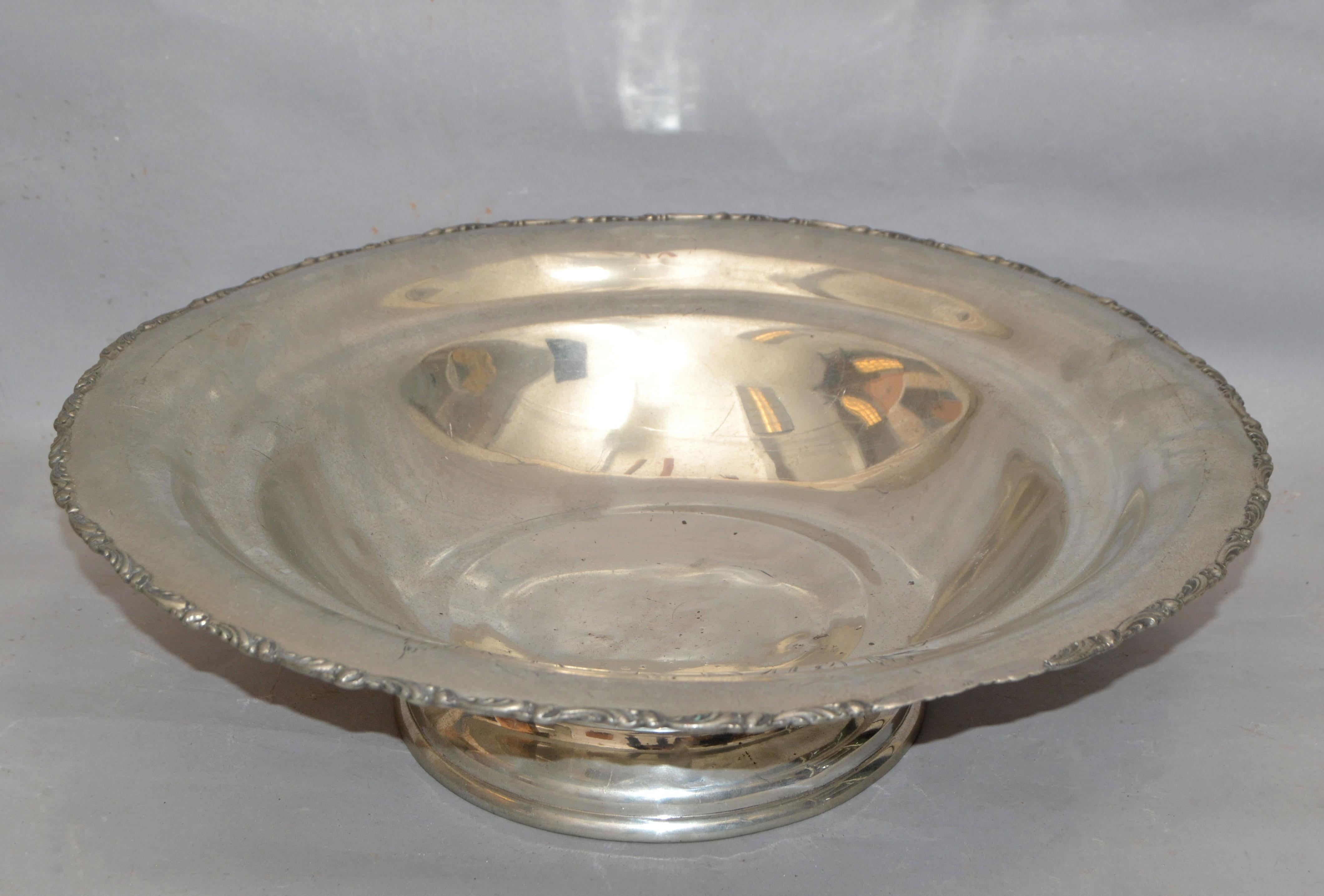 English Silver Plate Trademark Ornate Large Bowl Footed Serving Dish Punch Bowl For Sale 5