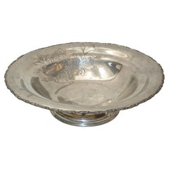 English Silver Plate Trademark Ornate Large Bowl Footed Serving Dish Punch Bowl