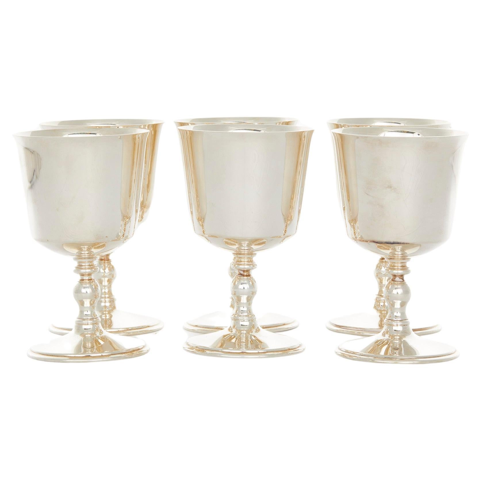 Set Of 6 Tumbler Cocktail Glasses Vintage 1920s Hand Painted Georgian Period Courting Couple Gilt Design 12 oz Art Deco Antique