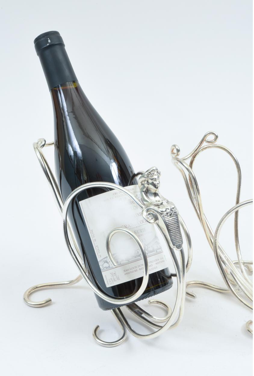 English Silver Plated Barware Wine Bottle Holder 1