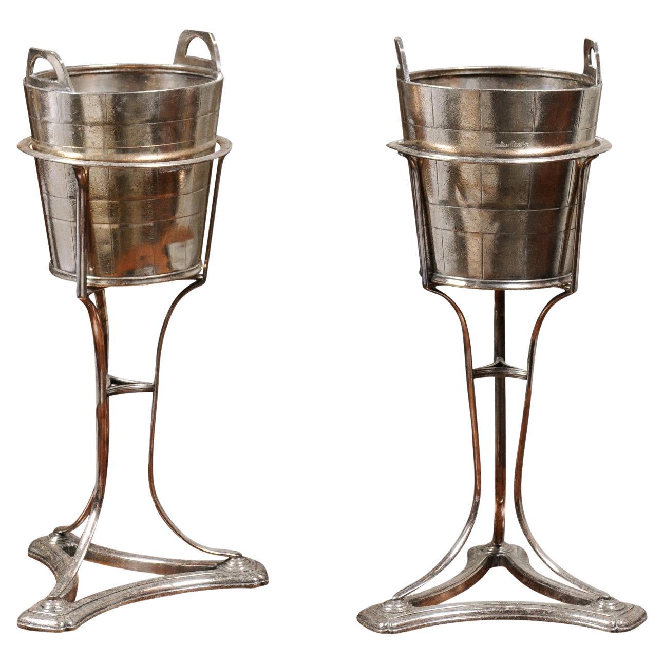 English Silver Plated Champagne Buckets Made for the Canadian Pacific Railway