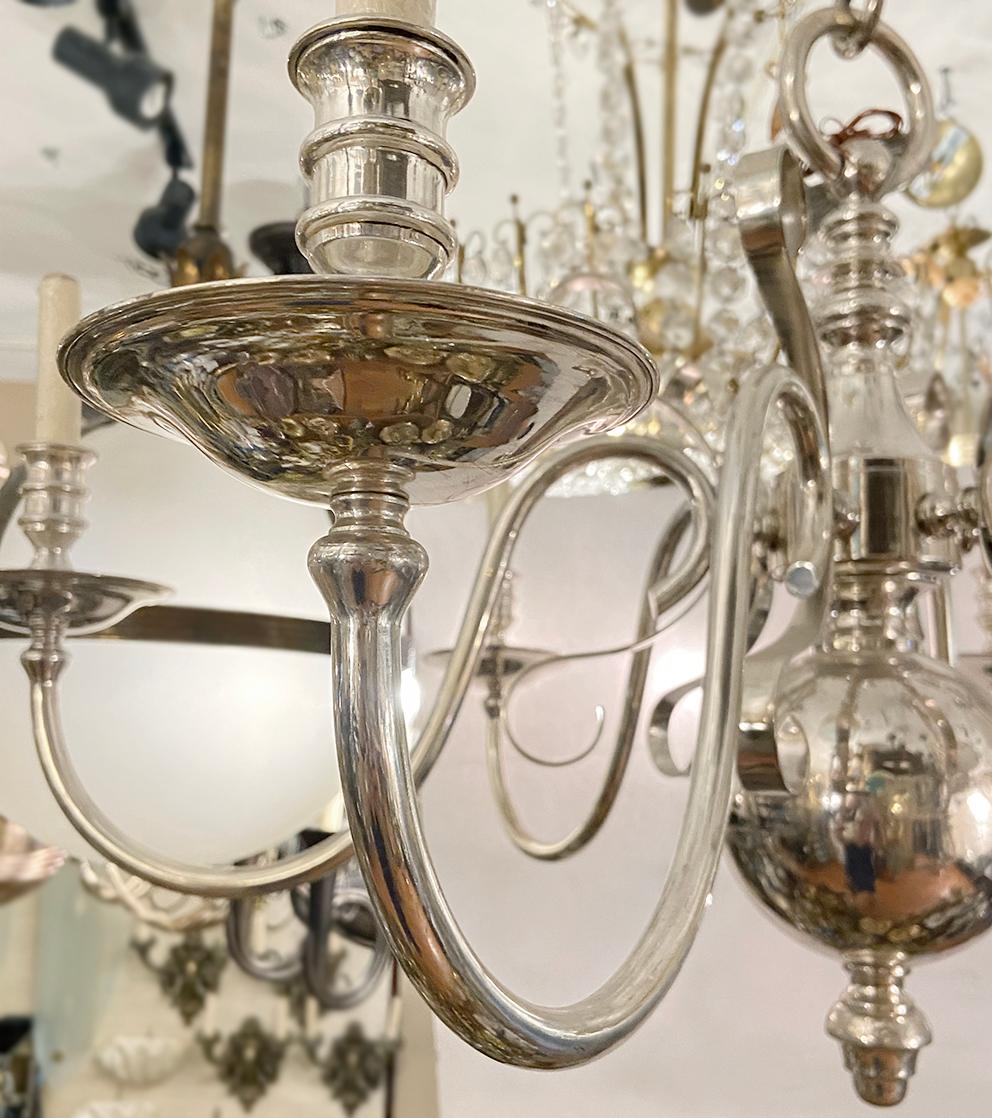 Mid-20th Century English Silver Plated Chandelier