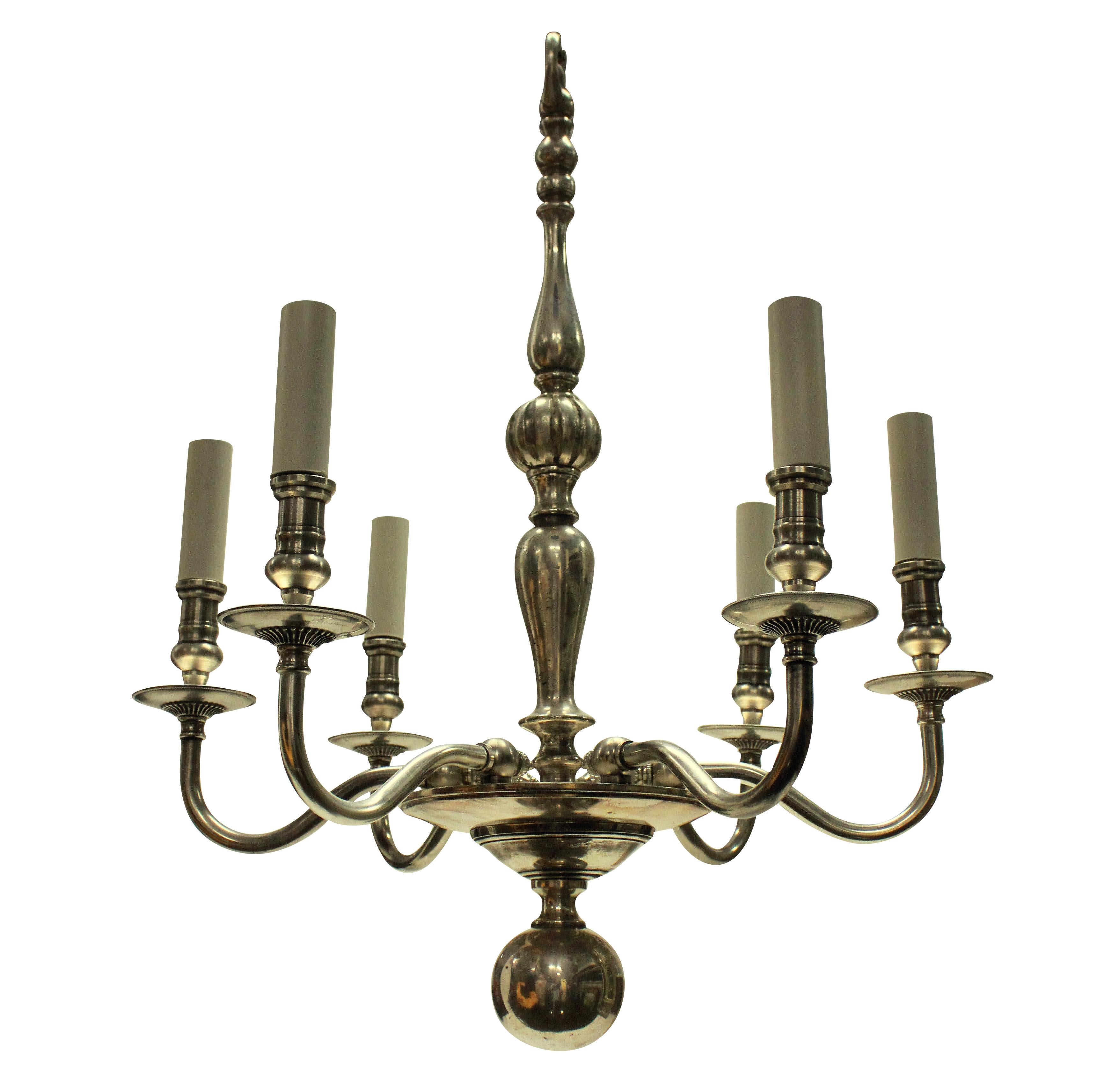 Mid-20th Century English Silver Plated Chandelier