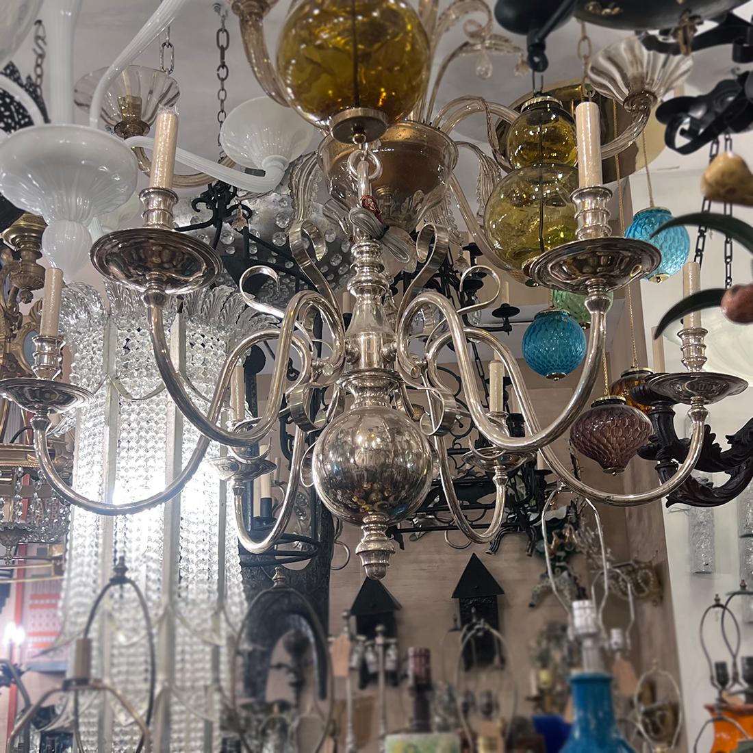 English Silver Plated Chandelier 2