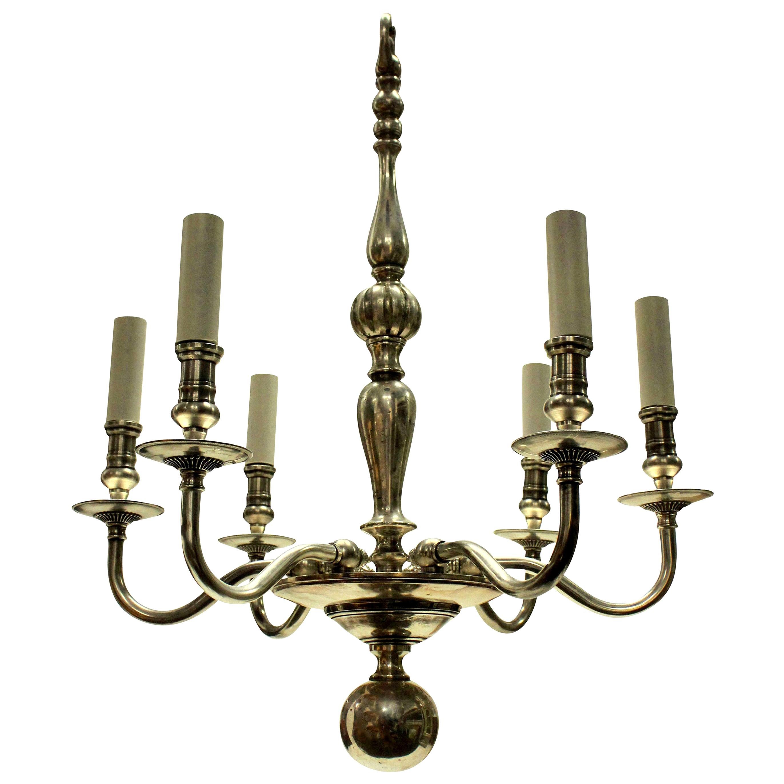 English Silver Plated Chandelier