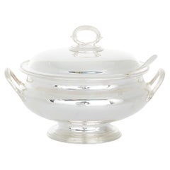 English Silver Plated Covered Soup Tureen