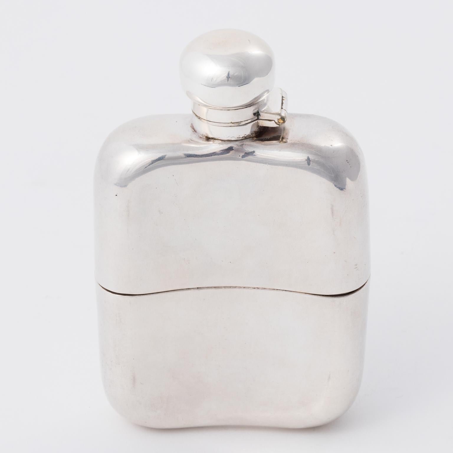 20th Century English Silver Plated Flask