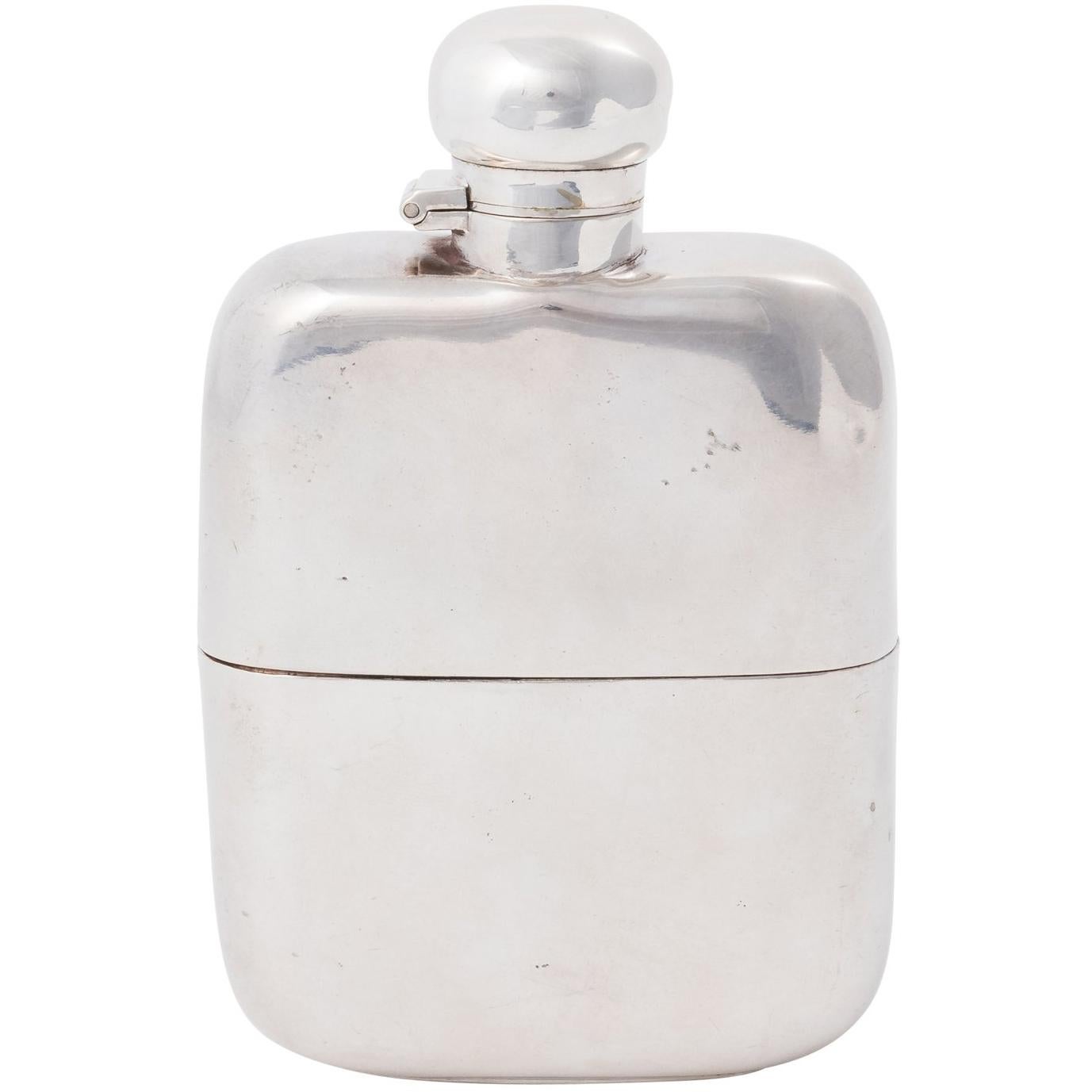 English Silver Plated Flask