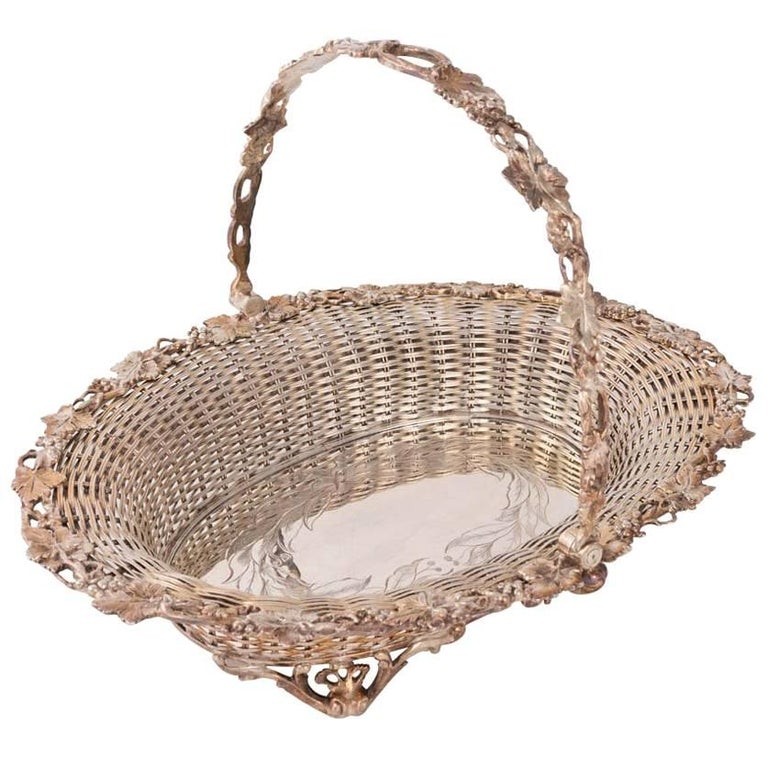 English Silver Plated Fruit Basket For Sale at 1stDibs silver fruit