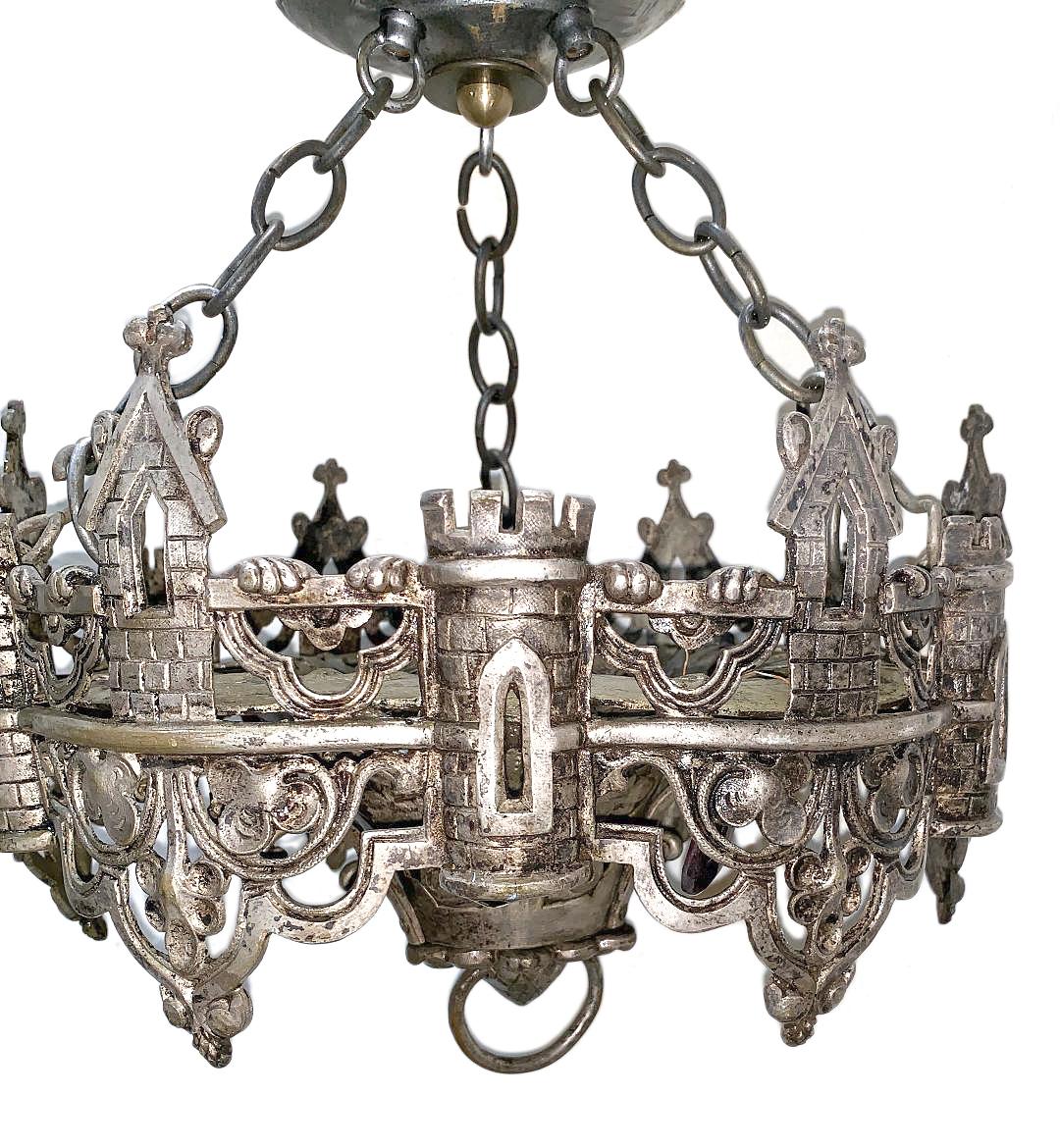 Early 20th Century English Silver Plated Light Fixture For Sale