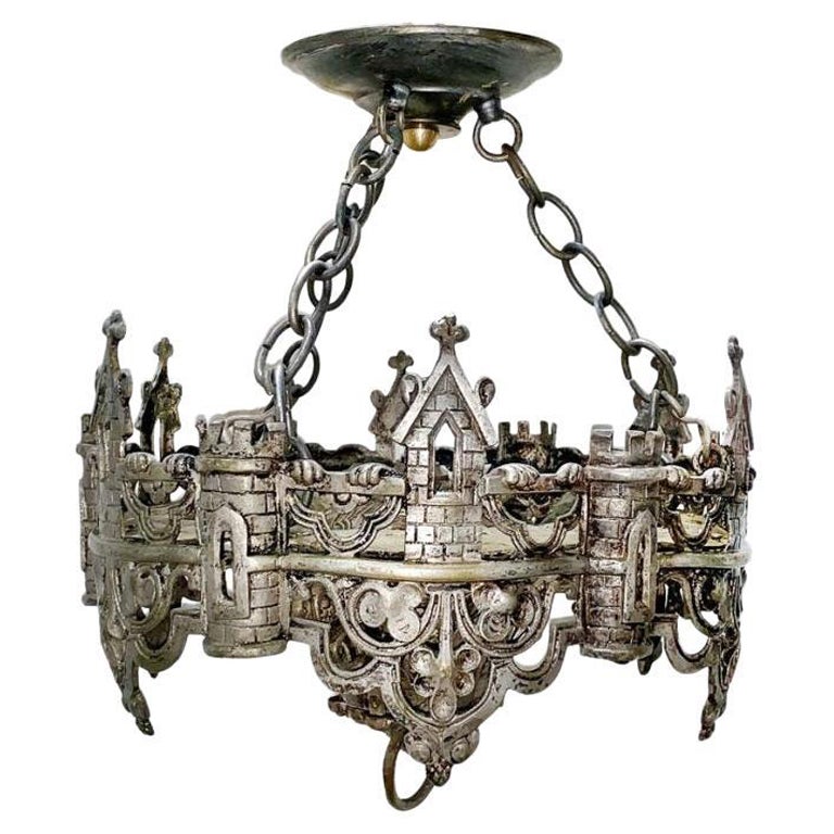 Apparecchio di illuminazione inglese placcato in argento