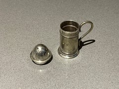 English Silver-Plated Miniature Pepper or Spice Shaker, Circa 1900 Salt Shaker