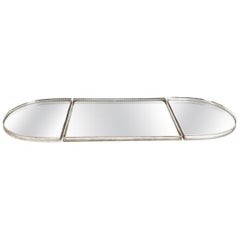 English Silver Plated Mirrored Three-Piece Table Plateau / Centerpiece