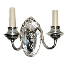 English Silver-Plated Sconces
