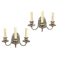 Antique English Silver Plated Sconces