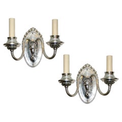 English Silver-Plated Sconces