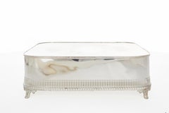 English Silver Plated Square Footed Plateau / Dessert Stand