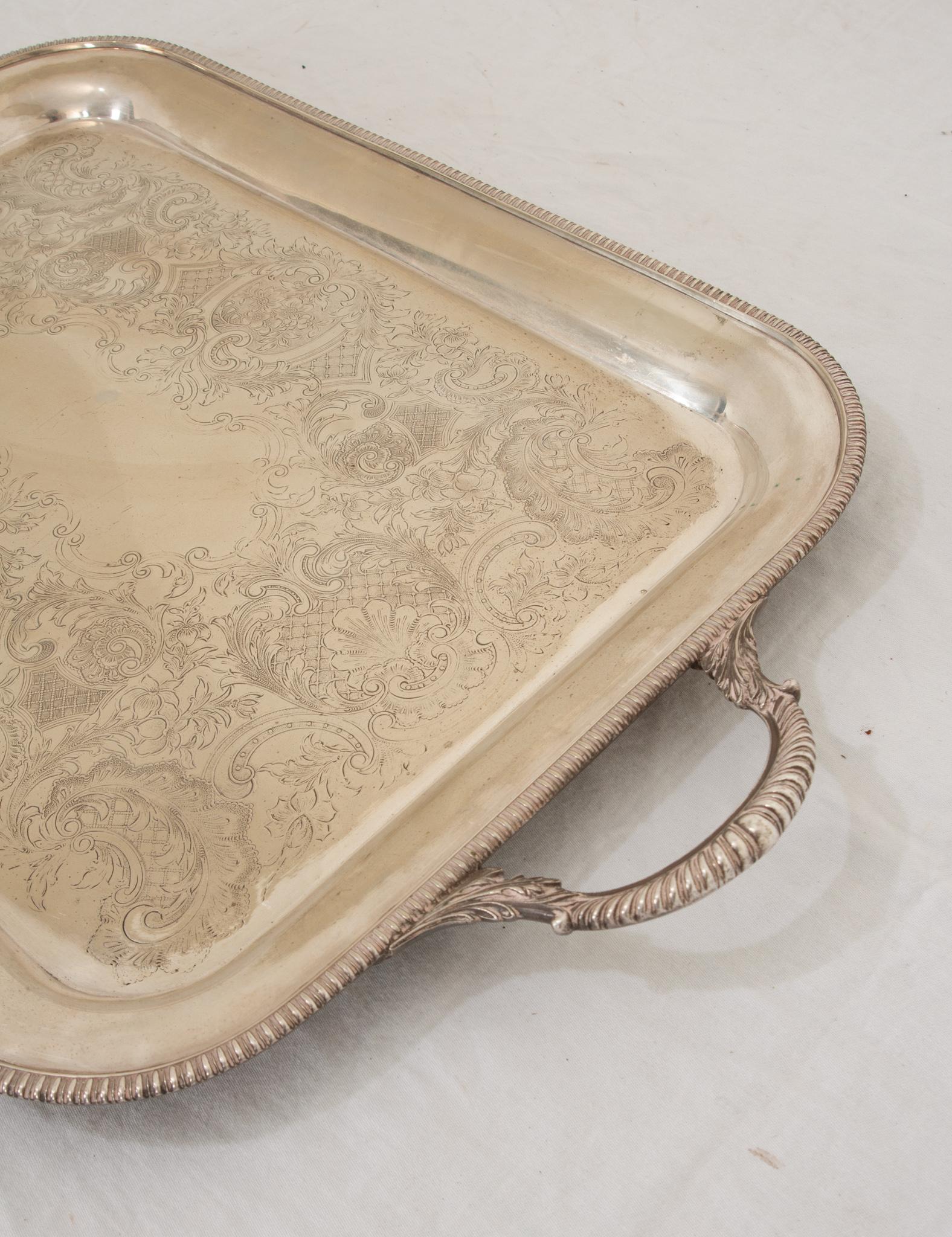 English Silver Plated Tray For Sale 1