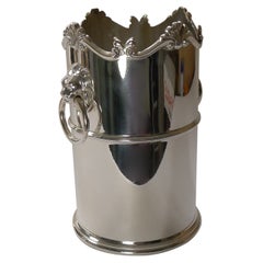 Antique English Silver Plated Wine Bottle Holder / Coaster, c.1900