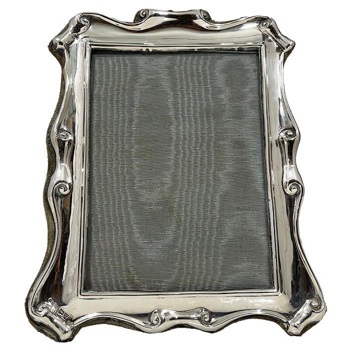 Marco rectangular inglés de plata para fotos/cuadros de E.J. Trevitt e Hijos, 1915
