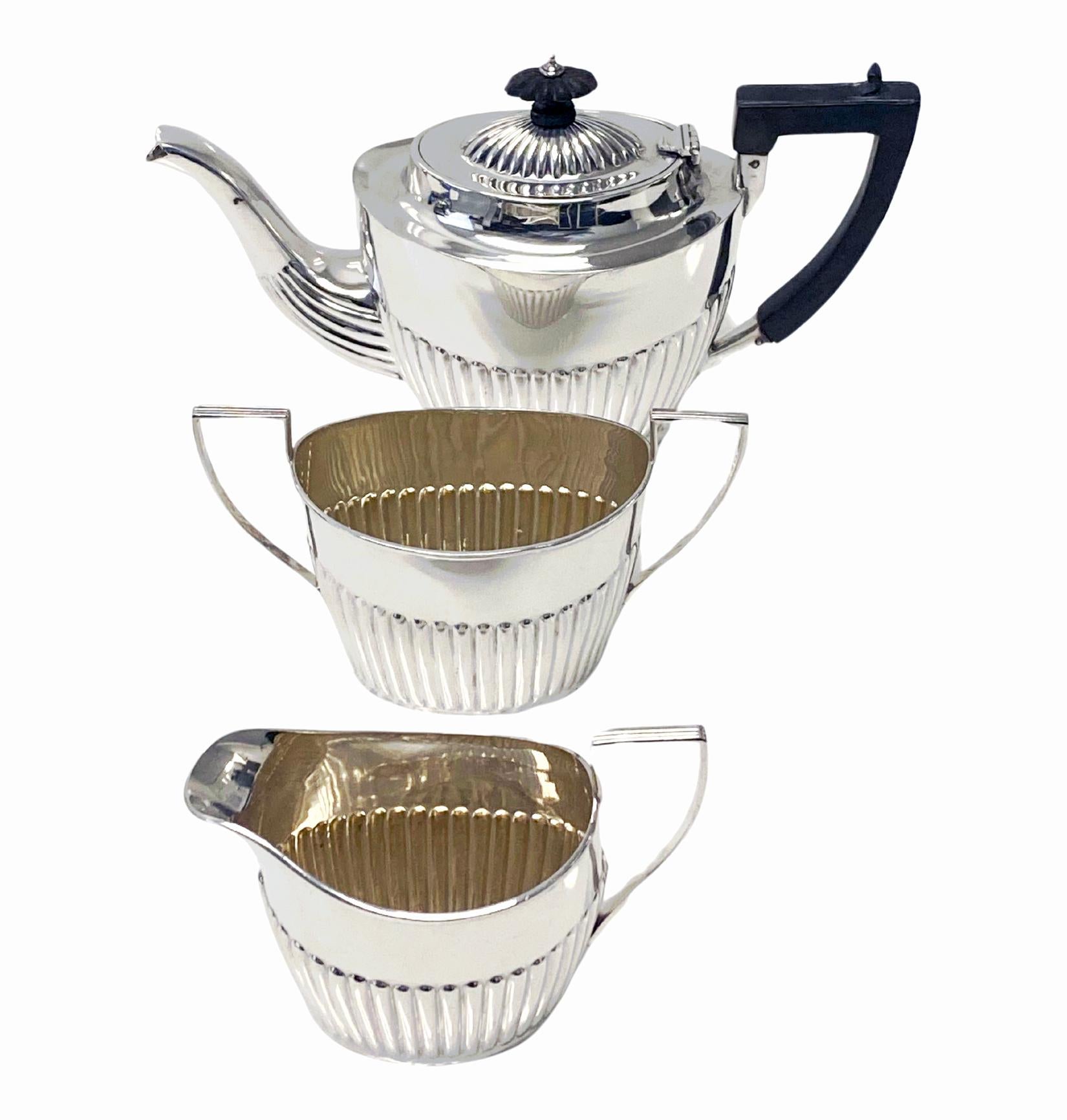 English Silver Tea Set Birmingham 1896 John Millwood Banks In Good Condition For Sale In Toronto, Ontario