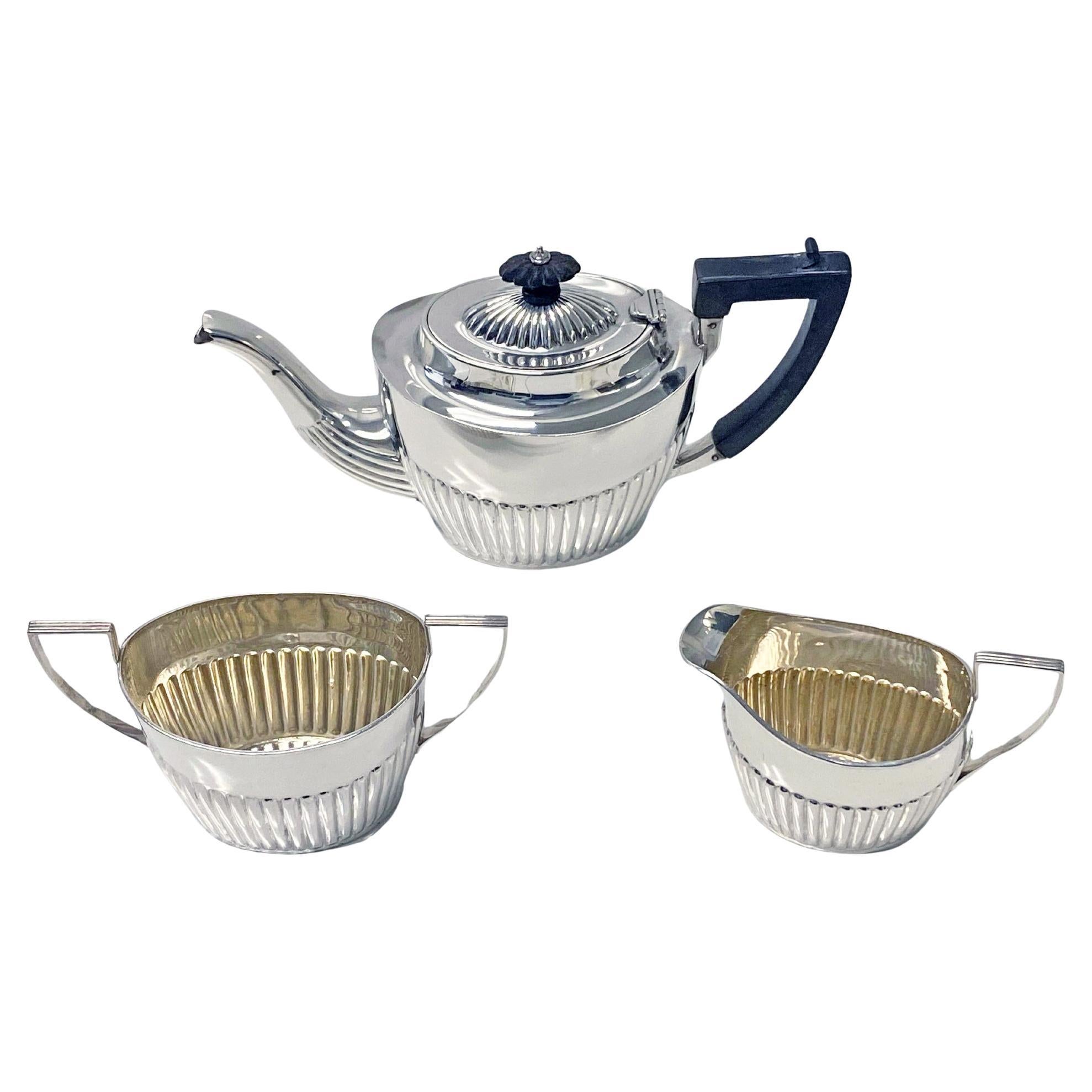English Silver Tea Set Birmingham 1896 John Millwood Banks For Sale