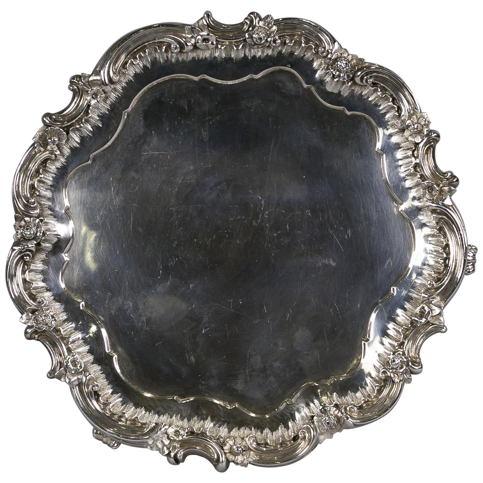 English Silver Three Footed Salver