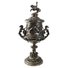 Antique English Silver Trophy Cup, 1866