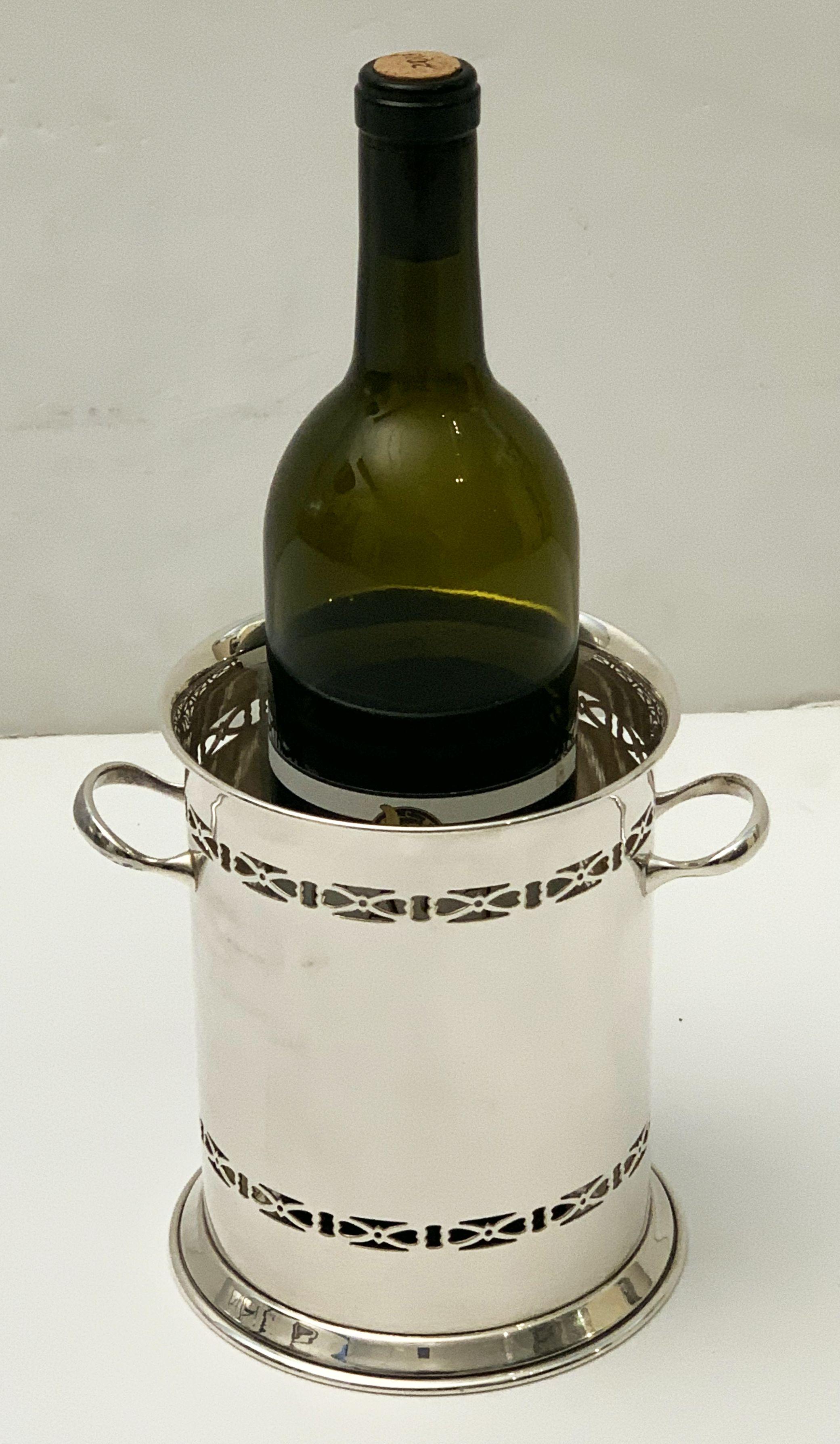 English Silver Wine Bottle Holder 1