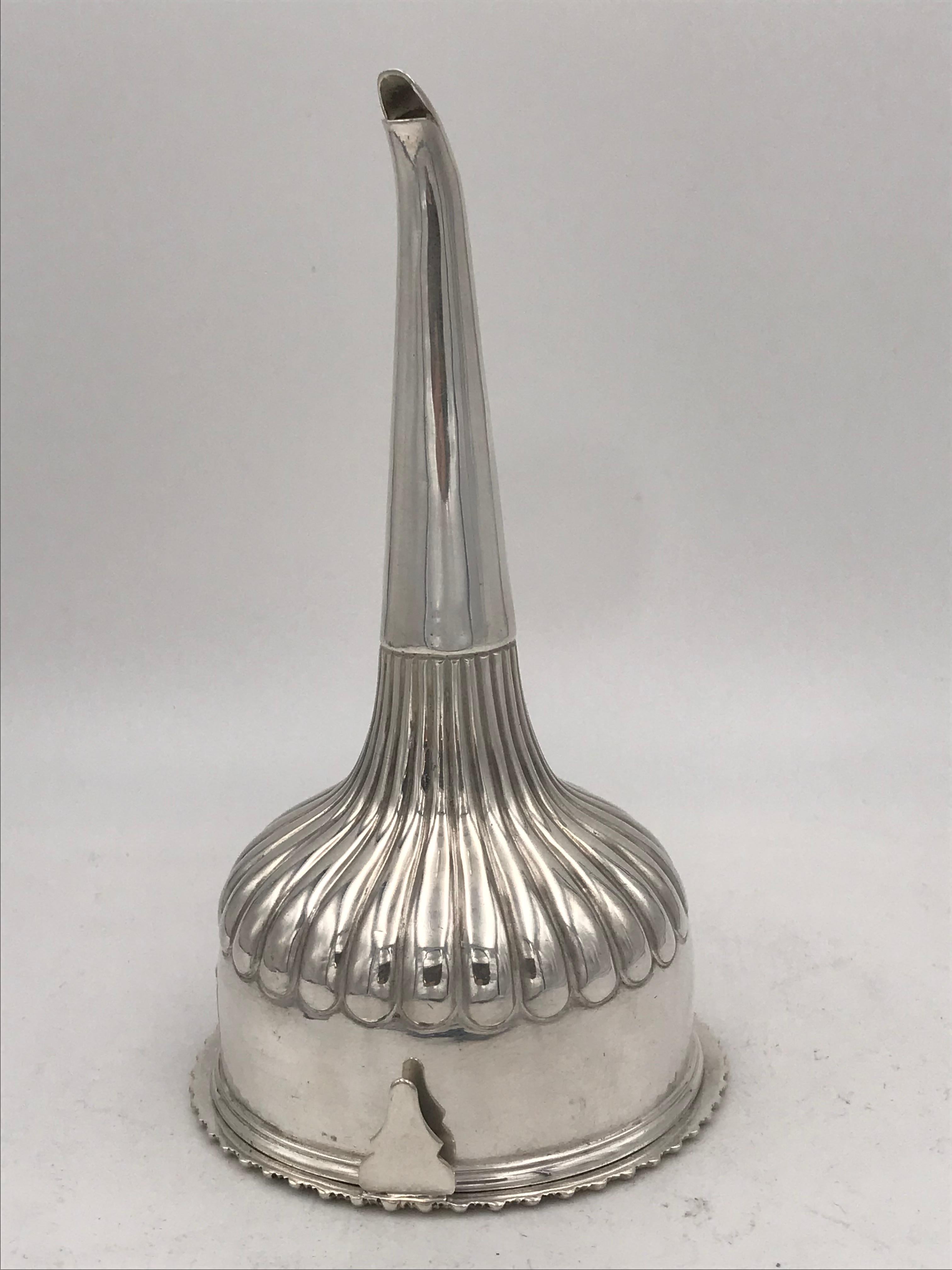 A George III English silver wine funnel made by William Bateman, London, 1817.