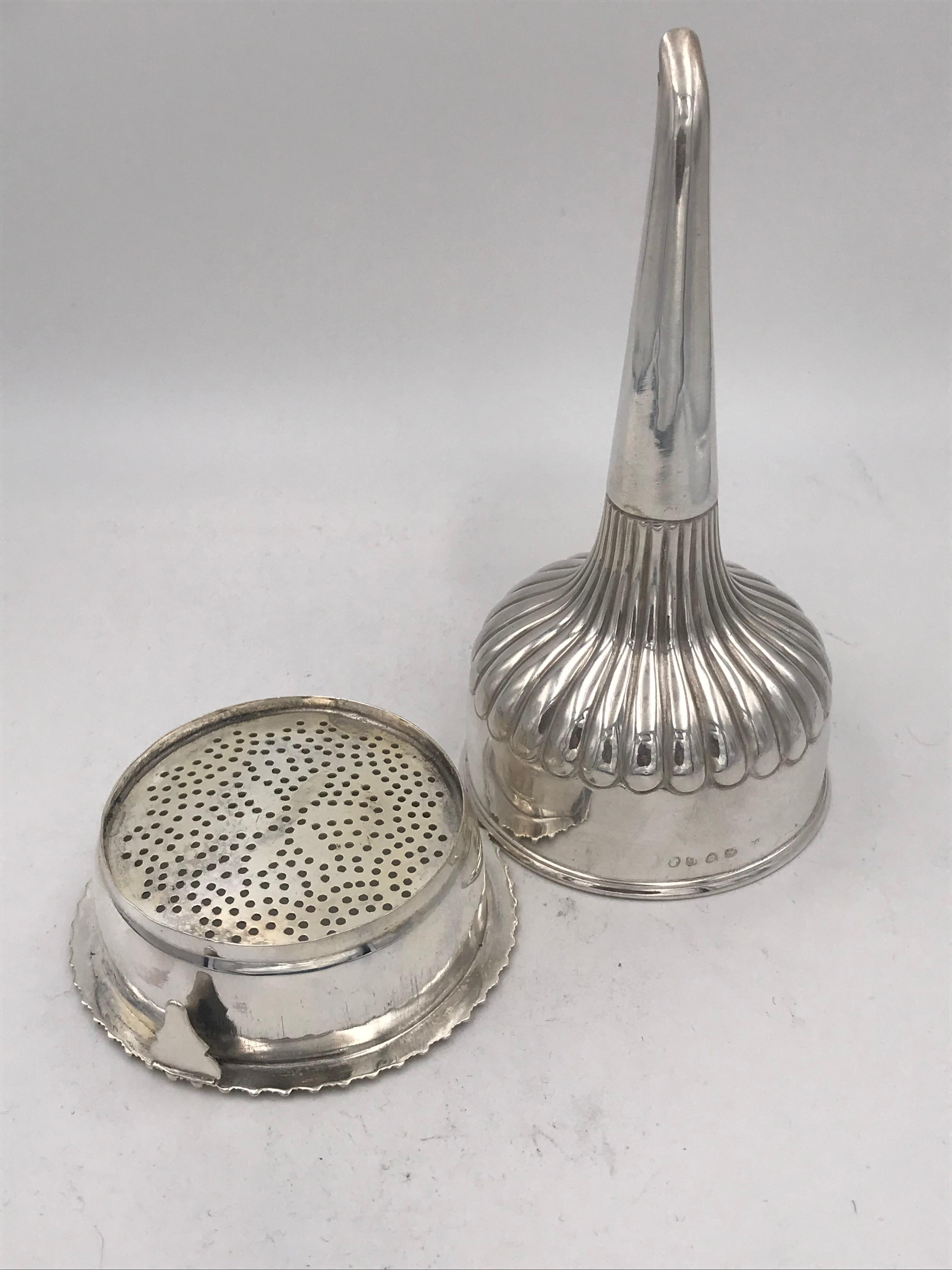 Early 19th Century English Silver Wine Funnel