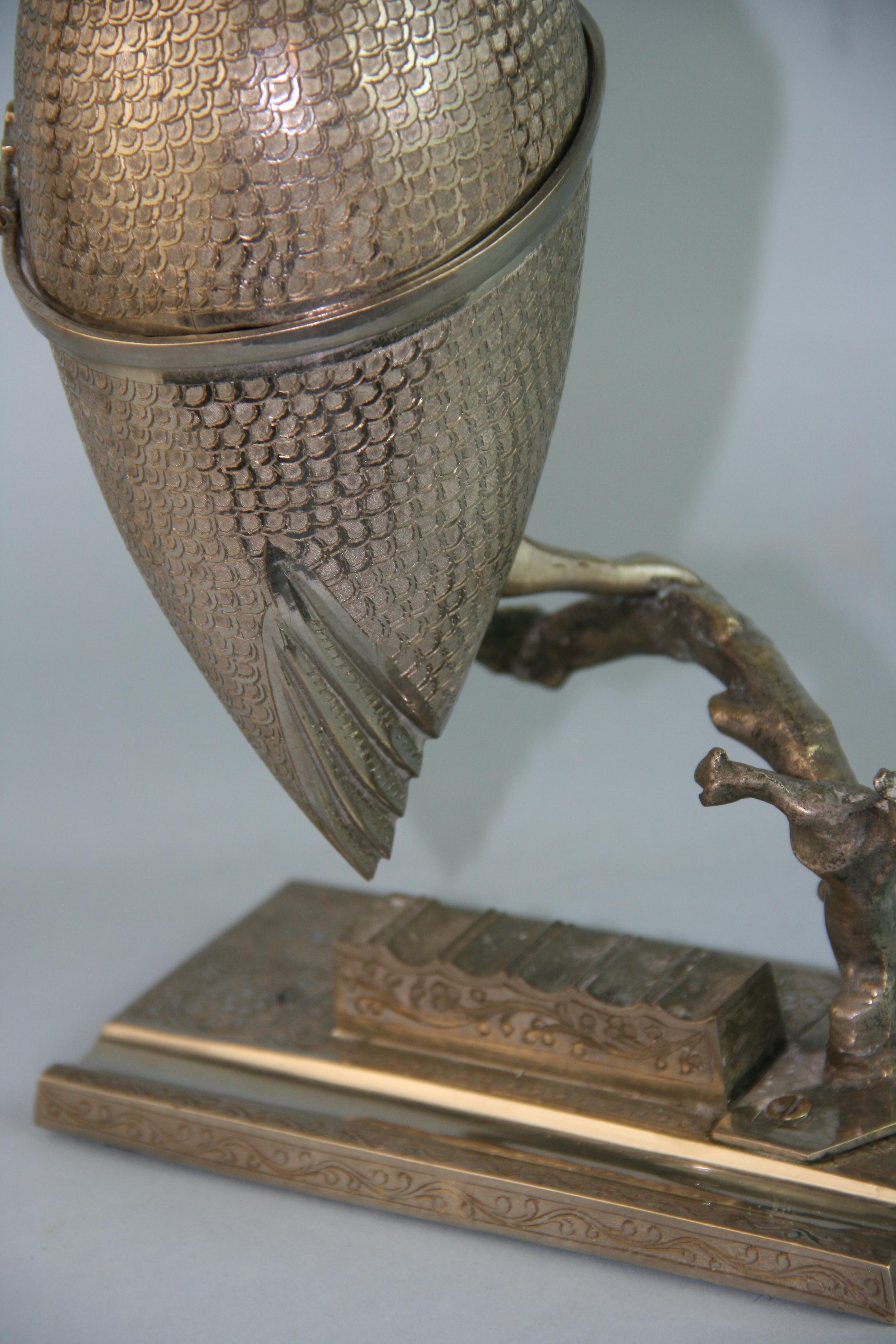 English Silvered Owl Sculpture/ Box 3