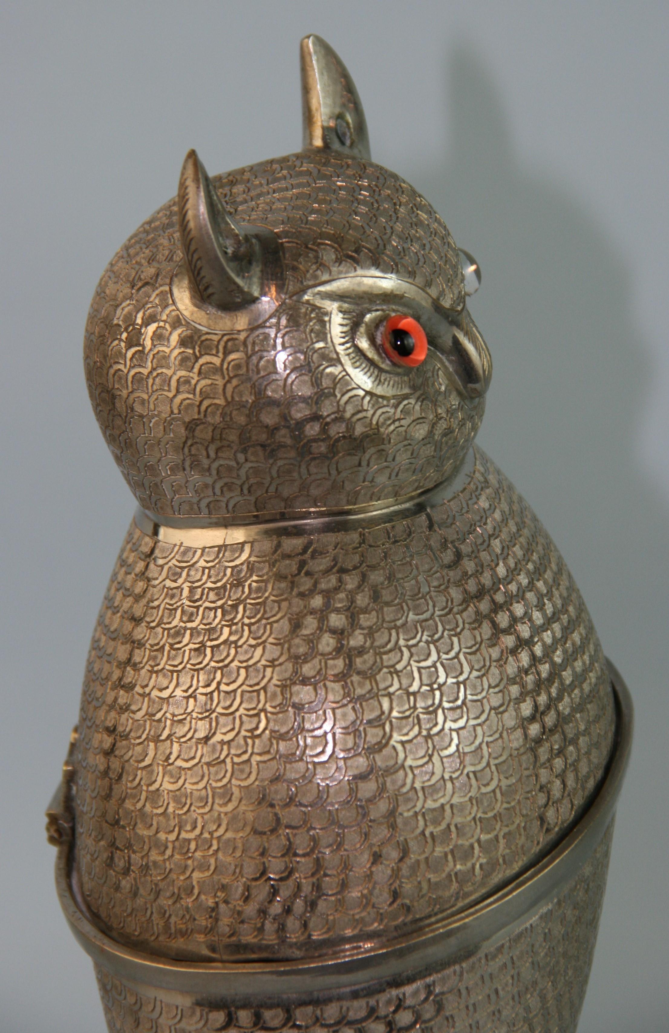 English Silvered Owl Sculpture/ Box 4