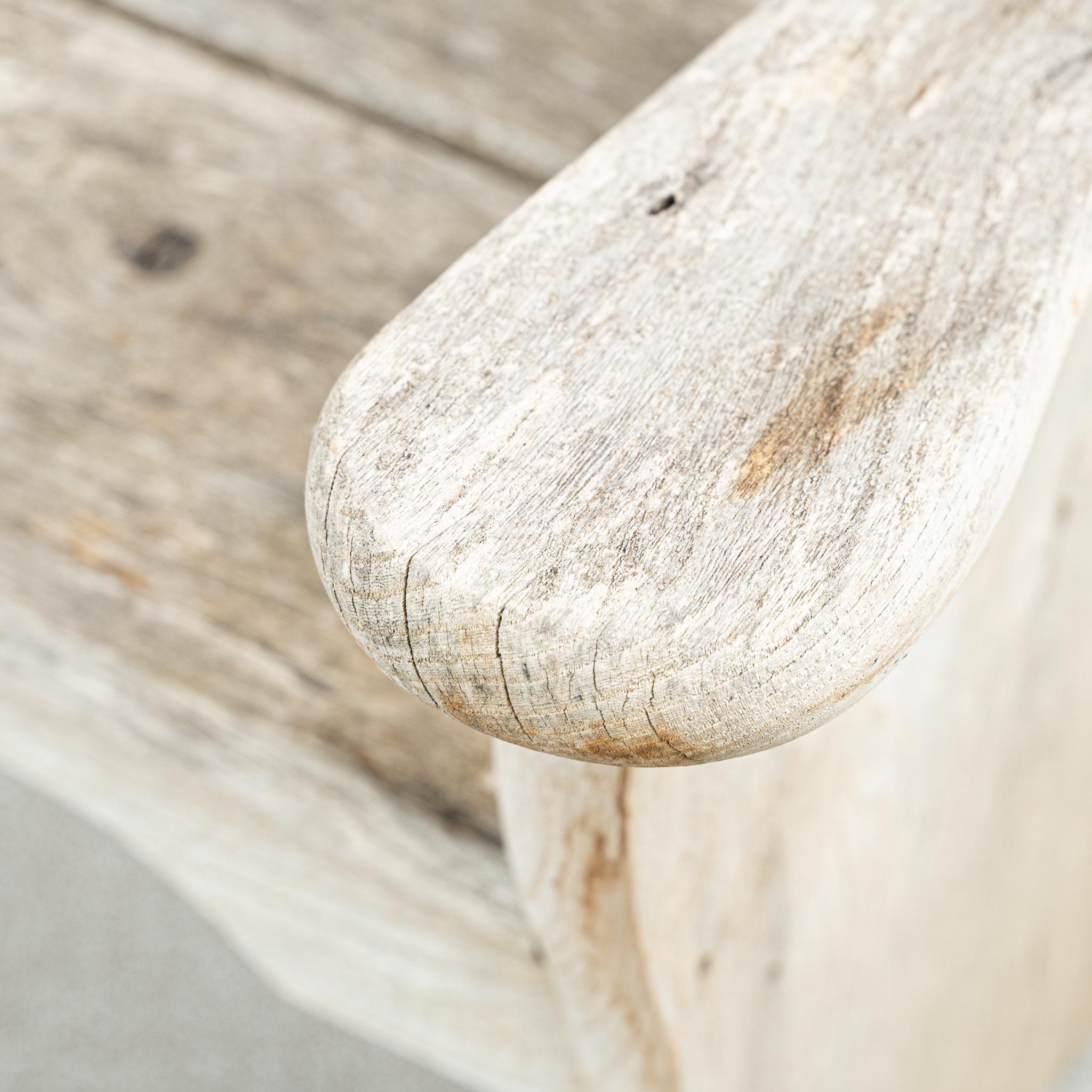 Hand-Crafted English Silvered Teak Garden Bench For Sale