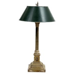 Vintage English Silverplate Candlestick Table Lamp by Coulran