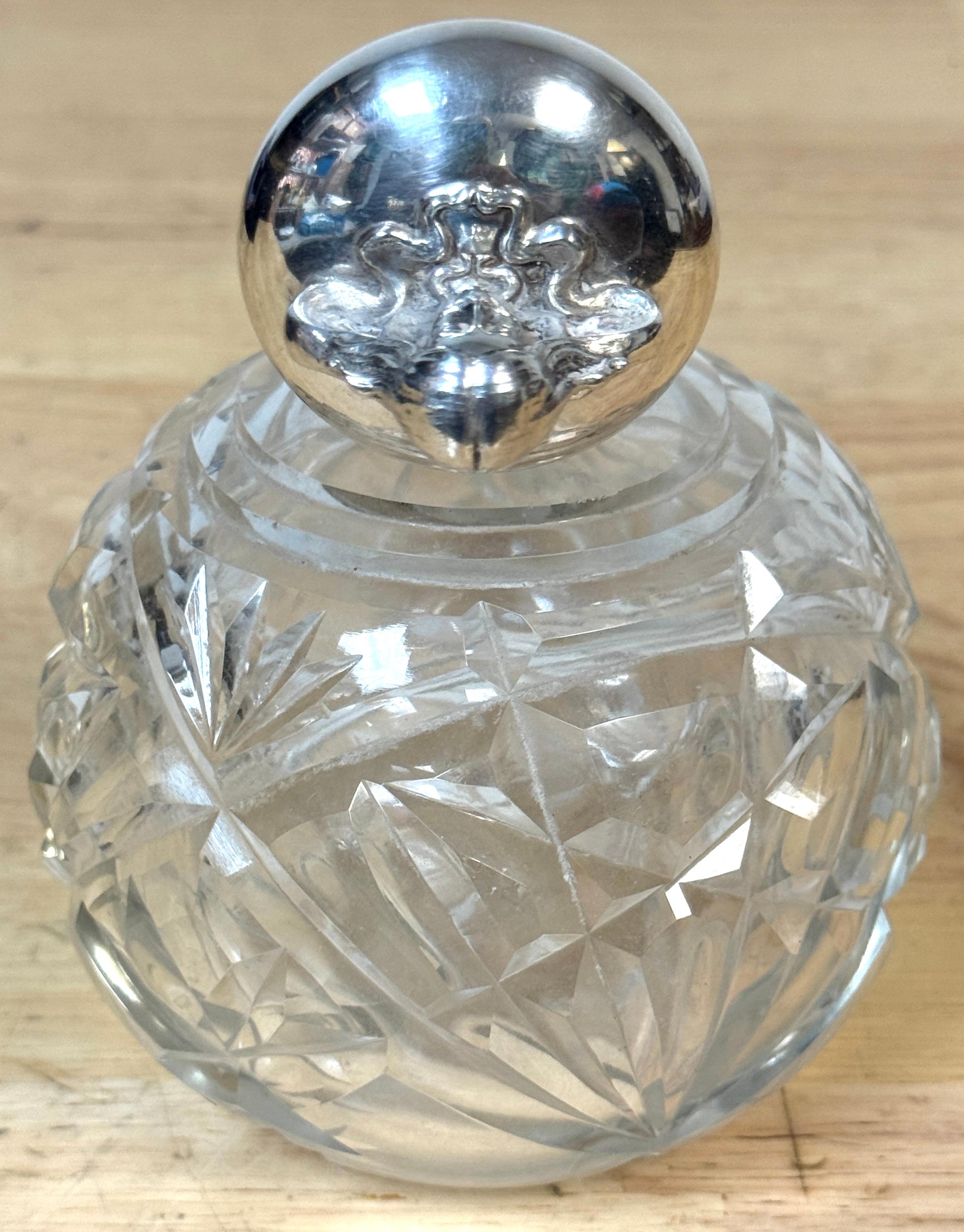English Silverplated Figural Nymph & Cut Glass Perfume Bottle, Circa 1905 For Sale 5