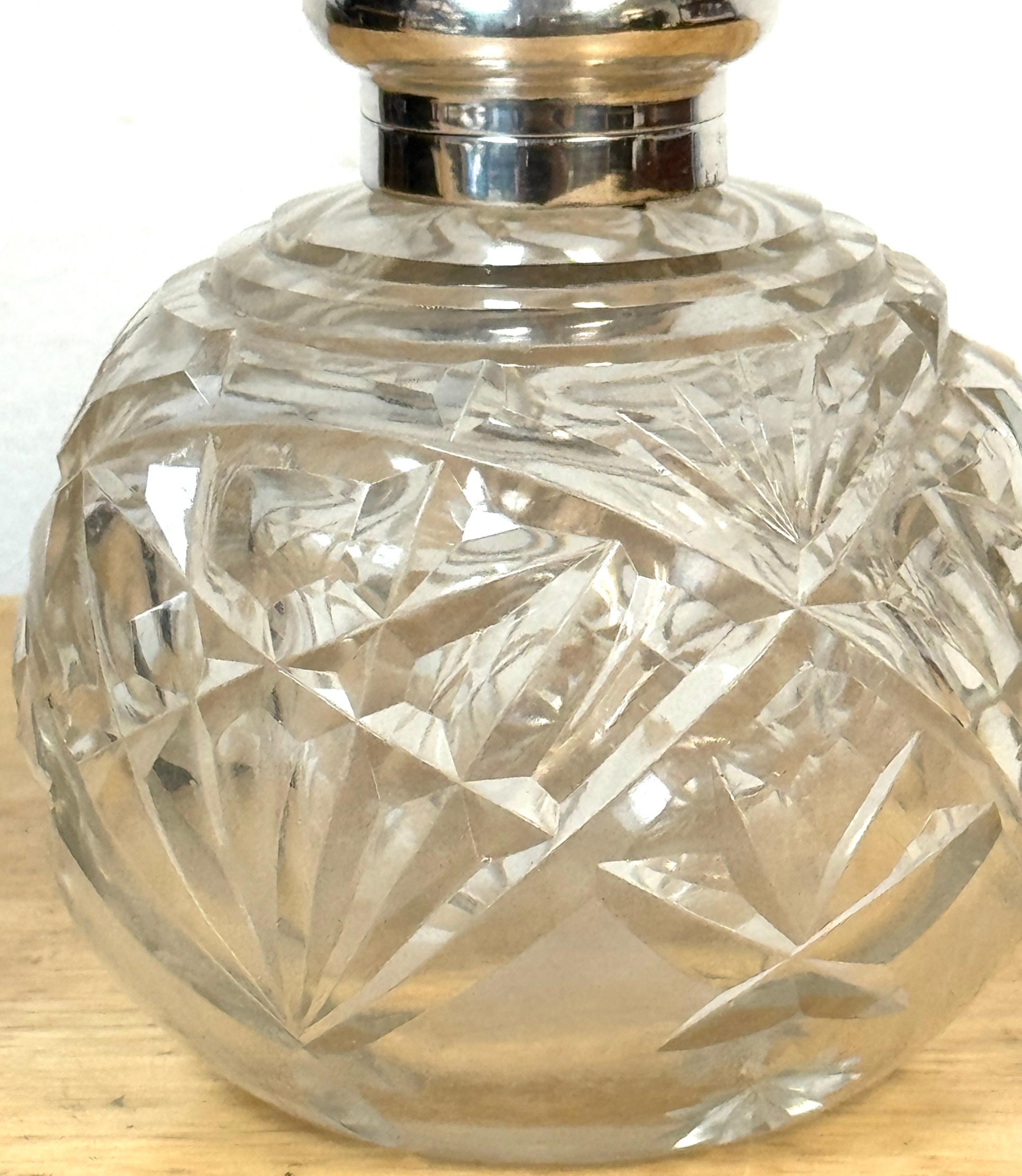 Art Nouveau English Silverplated Figural Nymph & Cut Glass Perfume Bottle, Circa 1905 For Sale