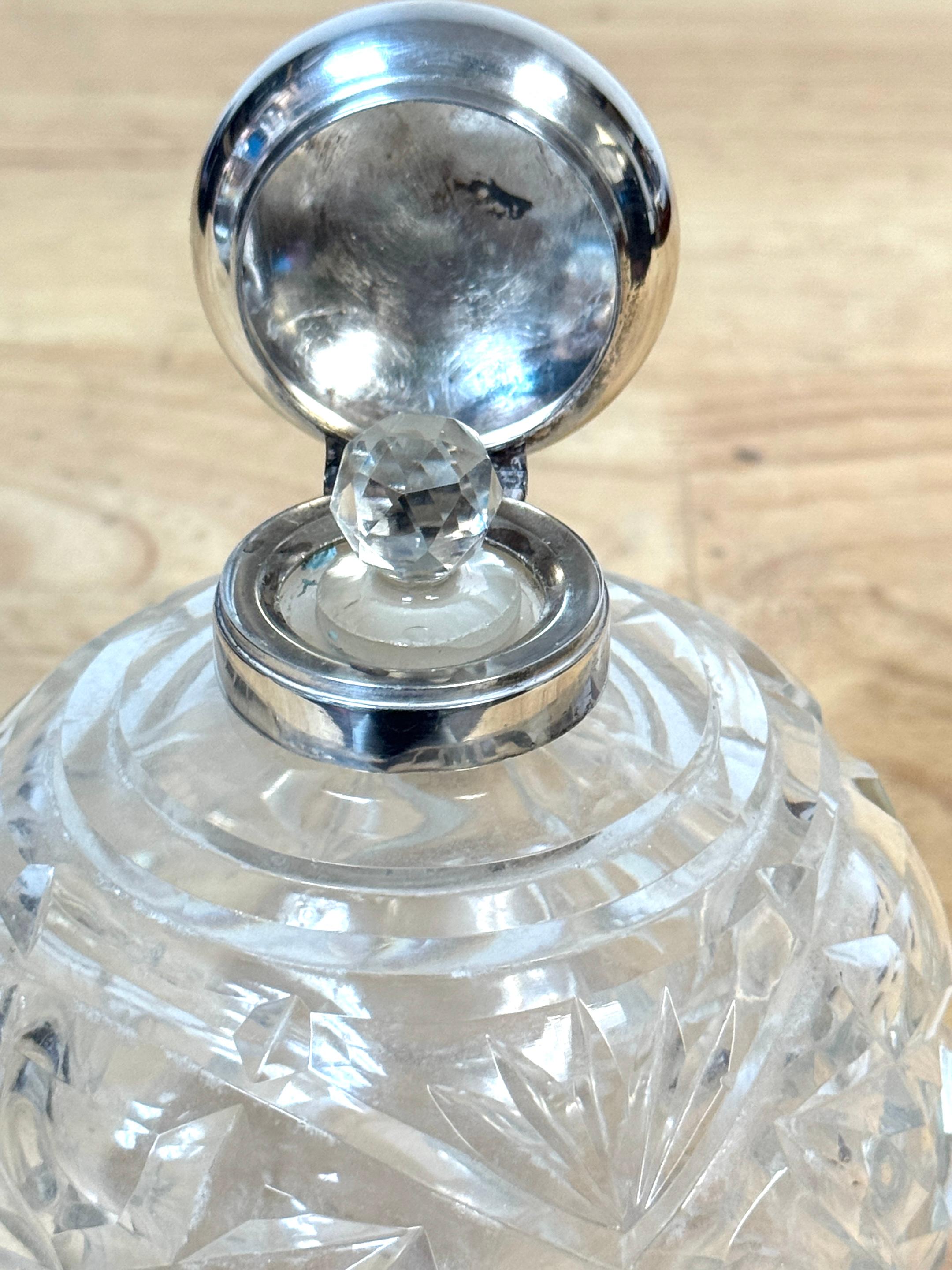 20th Century English Silverplated Figural Nymph & Cut Glass Perfume Bottle, Circa 1905 For Sale